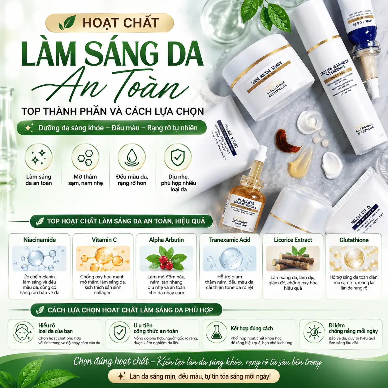 Hoạt Chất Làm Sáng Da An Toàn